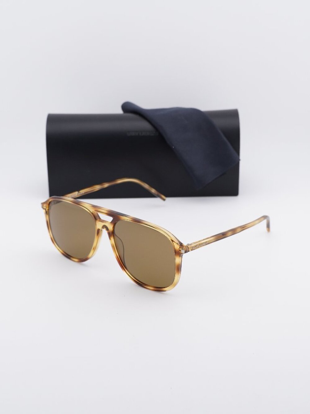 Saint Laurent SL476 003 Aviator Sunglasses - Havana / Brown